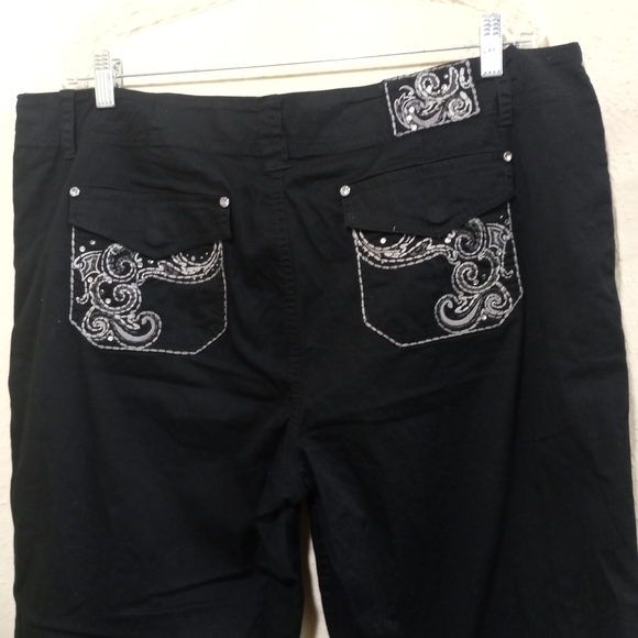 Style & Co. Black Trousers with Embroidered Detail - Picture 5 of 7
